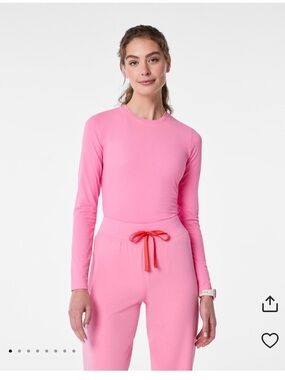 FIGS Sunrise Pink Ribbed underscrub